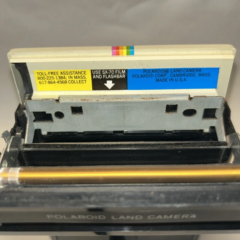 Vintage Polaroid SX-70 OneStep White Rainbow Stripe Land Camera Untested